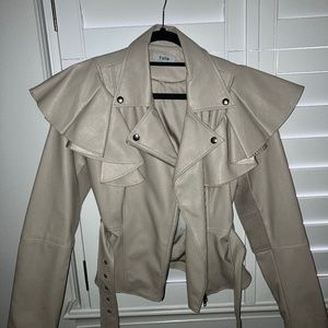Cream color leather spade jacket